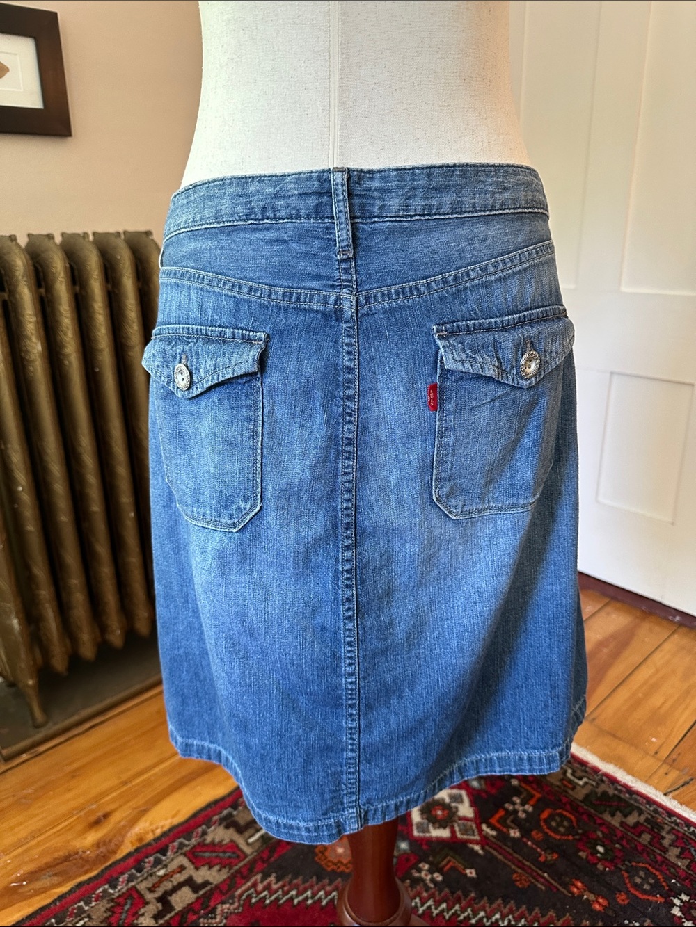 Levi's 100% Cotton Lightweight Button-Front Denim Skirt - Picture 8 of 13